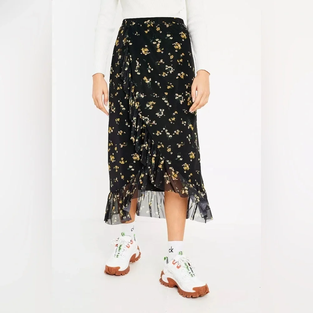 Urban Outfitters Mesh Frill Midi Skirt - Picture 2 of 15